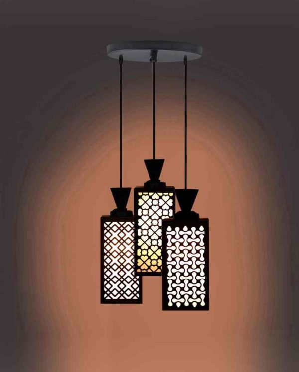 Eleganz 3 Lights Wooden Premium Foyer Ceiling Lamp | 8 x 4 x 35 inches on Sale