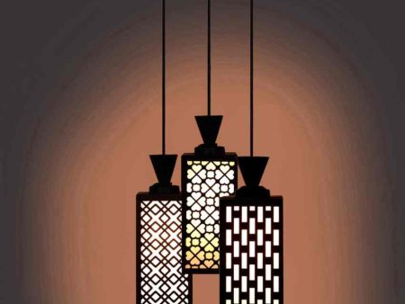 Glamour 3 Lights Wooden Premium Foyer Ceiling Lamp | 8 x 4 x 35 inches Online