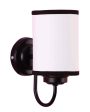 Contrast White & Black Cotton Wall Mounted Lamp With Iron Base | 7 x 4 x 9 inches Cheap