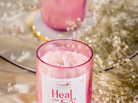 Heal Your Soul Crystal Candle Spiritual Healing with Crystals | 22.86 x 20.32 cm   9 x 8 inches Cheap