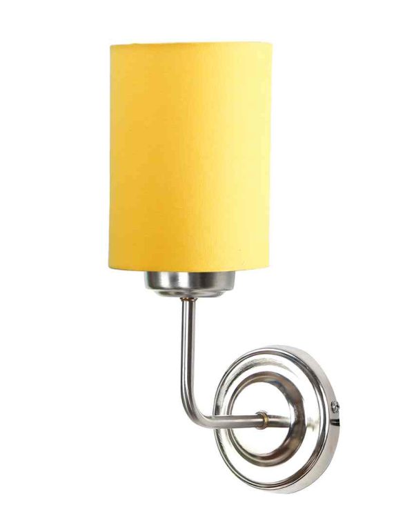 Chic Yellow Cotton Wall Mounted Lamp Steel Base | 4 x 7 x 12 inches Discount