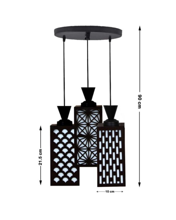 Colgante Wooden Pendant 3 Lights Foyer Ceiling Lamp | 8 x 4 x 35 inches Fashion