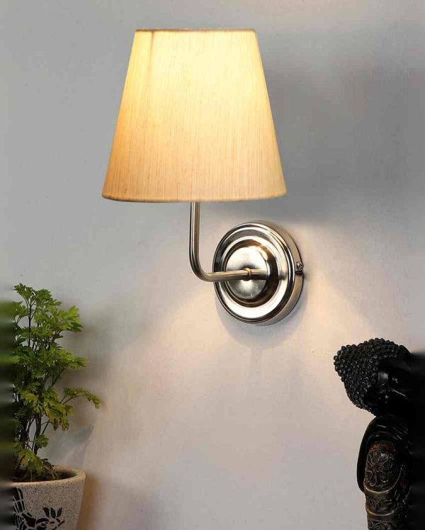 Classic Timeless Cotton Wall Mounted Lamp With Iron Base | 7 x 6 x 10 inches Online Hot Sale