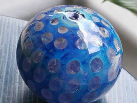 Morocco Blue Art Glass Hand Blown Sphere Online Hot Sale