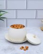 Stylish Golden and White Bowl Jar With Tray | Pack of 2 | 200 ML Discount