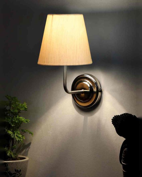 Classic Timeless Cotton Wall Mounted Lamp With Iron Base | 7 x 6 x 10 inches Online Hot Sale