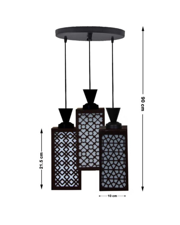 Decorative 3 Lights Wooden Premium Foyer Ceiling Lamp | 8 x 4 x 35 inches Cheap