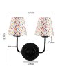 Chic Cotton Shade Wall Dual Lamp Iron Base | Set of 2 | 4 x 13 inches Fashion