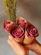 Maroon Rose Candle Flower Bouquet | 6.4 x 15.2 cm   2.5 x 6 inches Supply