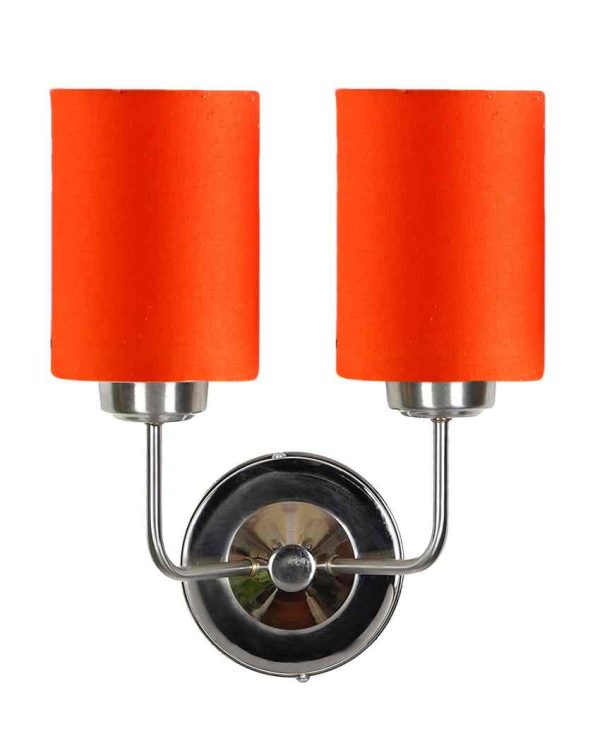 Classic Cotton Wall Mounted Dual Lamp with Steel Base | Set of 2 | 4 x 12 x 14 inches Hot on Sale