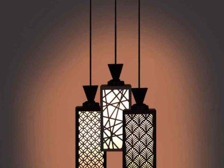 Detallado 3 Lights Wooden Pendant Foyer Ceiling Lamp | 8 x 4 x 35 inches Supply