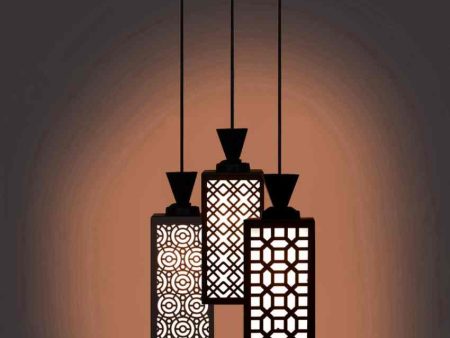 Funcional 3 Lights Wooden Premium Foyer Ceiling Lamp | 8 x 4 x 35 inches For Discount