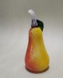 Murano Red & Yellow Style Decorative Glass Pear Art For Cheap