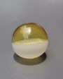 Yellow & White Unique Art Glass Hand Blown Sphere Online now