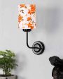 Elegant Refined Cotton Shade Wall Mounted Lamp With Iron Base | 7 x 4 x 12 inches on Sale