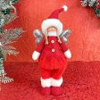 Red Pants Angel With Glitter Silver Wings Christmas Décor | 12 x 12 x 16 inches Fashion