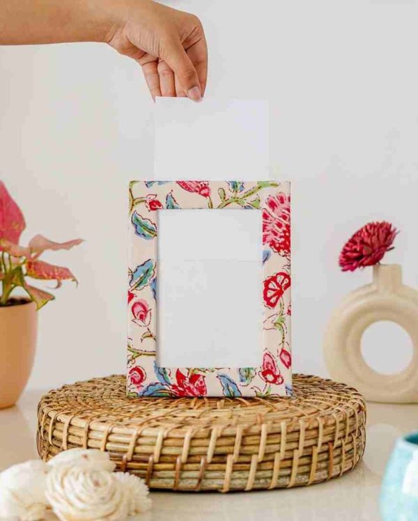 Floral Block Print Cotton Photo Frame | 8 x 6 inches Sale