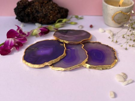 Aesthetic Brazilian Agate Stone Coasters | Multiple Colors | Set Of 4 | 4 inches For Cheap