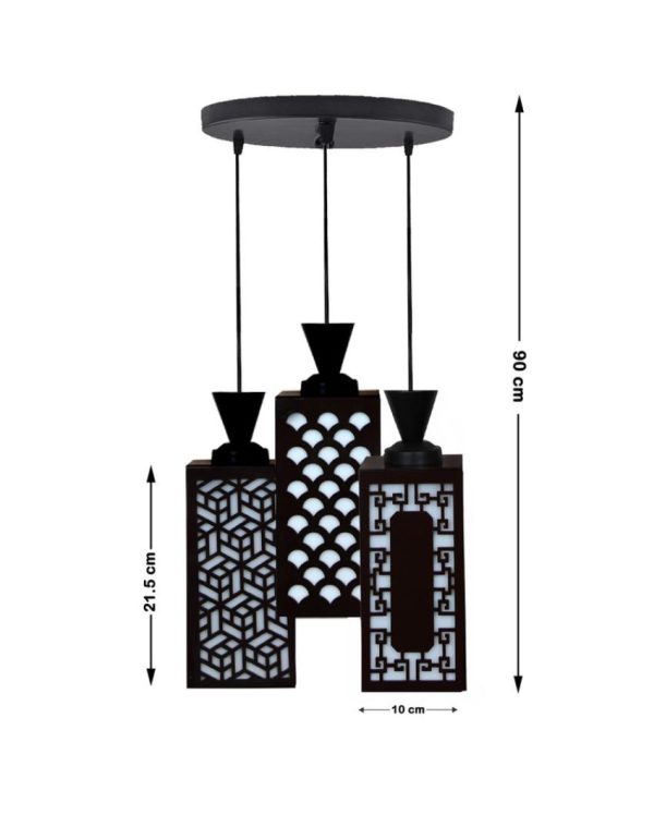 Contemporary 3 Lights Foyer Wooden Pendant Ceiling Lamp | 8 x 4 x 35 inches Cheap