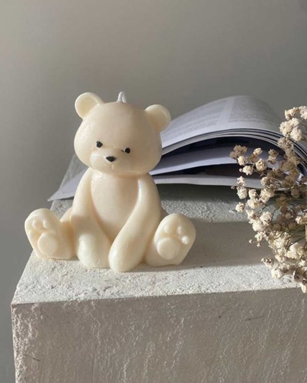 Adorable Teddy Soy Wax Candle | Set of 2 | 10.2 x 7.6 x 5.1 cm   4 x 3 x 2 inches on Sale