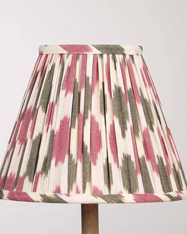 Trendy Pink Cotton Fabric and Coated Frame Ikat Empire Lampshade Hot on Sale