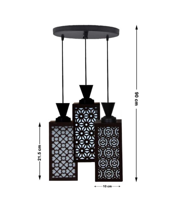 Air 3 Lights Wooden Premium Foyer Ceiling Lamp | 8 x 4 x 35 inches on Sale