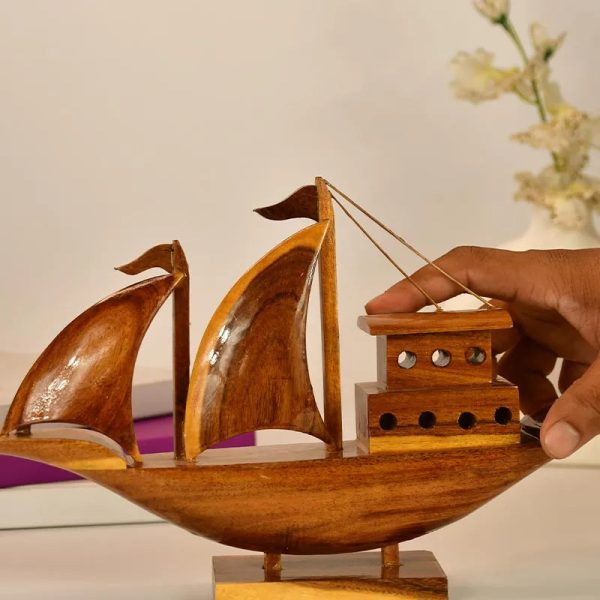 The Boat of Hope Wooden Showpiece Online Sale