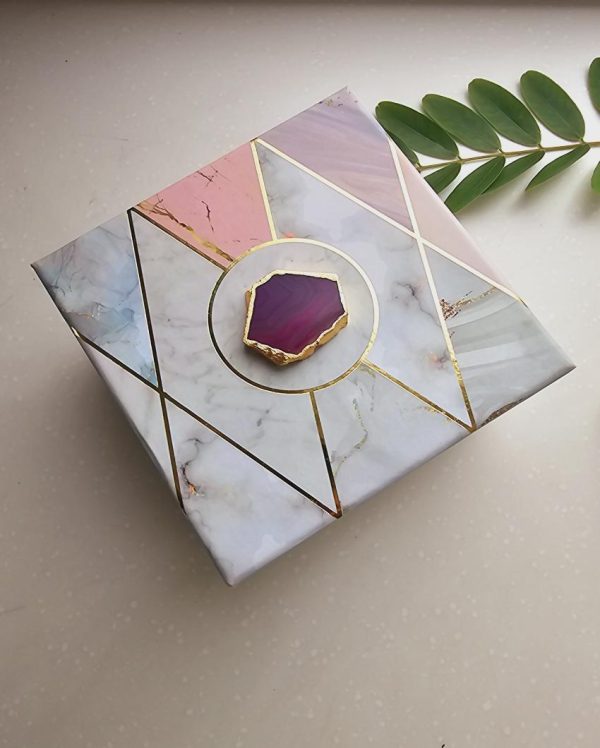 Green OM Agate with Marble Base Tea Light  | 4 x 4.5 x 4 inches Discount