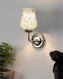 Elegant Stylish Glass Wall Mounted Lamp With Steel Base | 9 x 4 x 13 inches Fashion