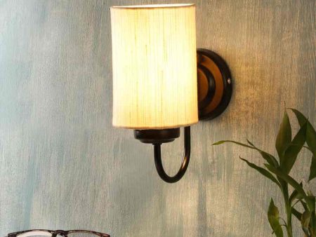 Elegant Cotton Wall Mounted Lamp With Iron Base | 7 x 4 x 9 inches Discount