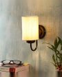 Elegant Cotton Wall Mounted Lamp With Iron Base | 7 x 4 x 9 inches Discount