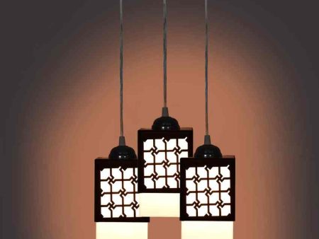 Wave 3 Shades Wooden Pendant Ceiling Lamp | 5 x 6 x 32 inches Online Hot Sale