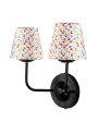 Chic Cotton Shade Wall Dual Lamp Iron Base | Set of 2 | 4 x 13 inches Fashion