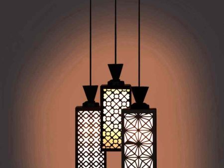 Artístico 3 Lights Wooden Premium Foyer Ceiling Lamp | 8 x 4 x 35 inches Online now