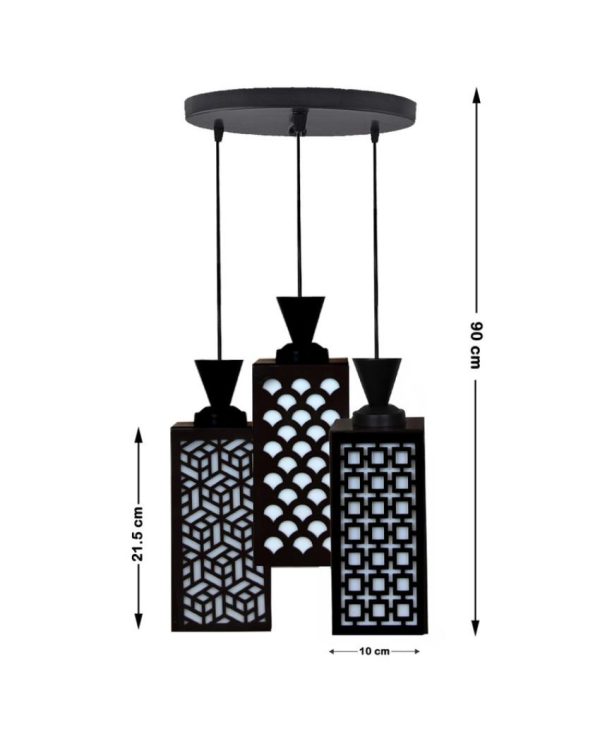 Espacio 3 Lights Foyer Wooden Pendant Ceiling Lamp | 8 x 4 x 35 inches Online Hot Sale