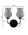 Elegant Mosaic Glass Wall Mounted Dual Lamp With Iron Base | Set of 2 | 5 x 11 x 14 inches Online Sale