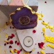 Purple Gayatri Mantra Agate with Marble Base Tea Light  | 4 x 4.5 x 4 inches Fashion