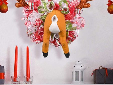 Quirky Stuck Reindeer Artificial Christmas Wreath | 18 x 15 x 7 inches on Sale