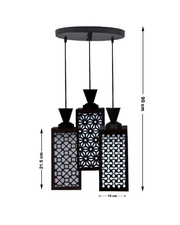 Einzigartig 3 Lights Wooden Premium Foyer Ceiling Lamp | 8 x 4 x 35 inches Online