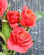 Classic Artificial Rose Flower Stick Plant Without Vase | 3 Feet Online now