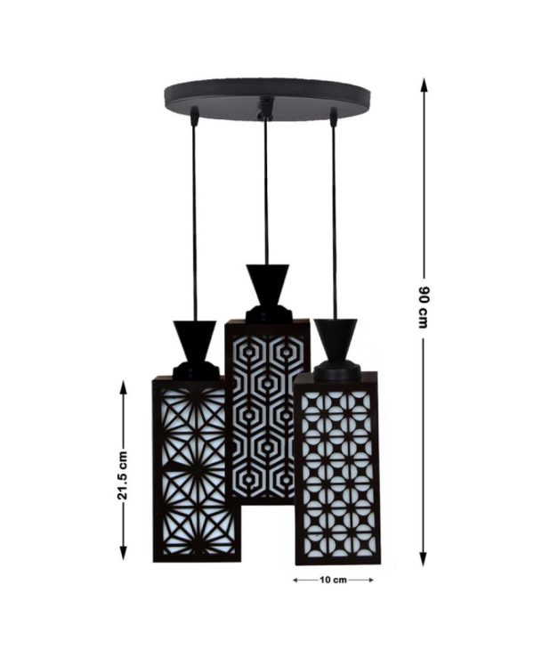 Viv Wooden Pendant 3 Lights Foyer Ceiling Lamp | 8 x 4 x 35 inches Sale