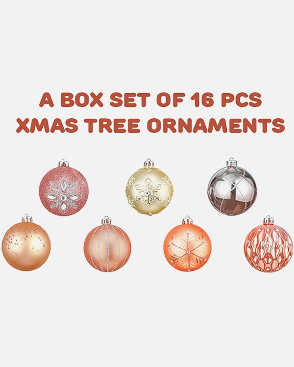 Charming Peach Snowflakes Christmas Ball Ornaments | 15 x 5 inches Hot on Sale