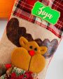 Rustic Jute Rudolf Christmas Stocking | 22 x 10 x 5 inches Sale