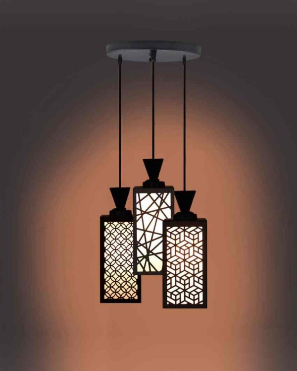 Decorativo 3 Lights Wooden Pendant Foyer Ceiling Lamp | 8 x 4 x 35 inches Cheap