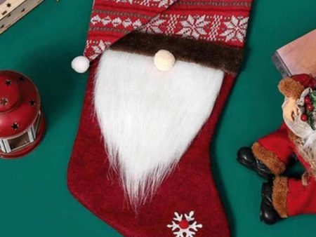 Adorable Beardy Gnome Christmas Stocking | 22 x 10 x 5 inches Cheap