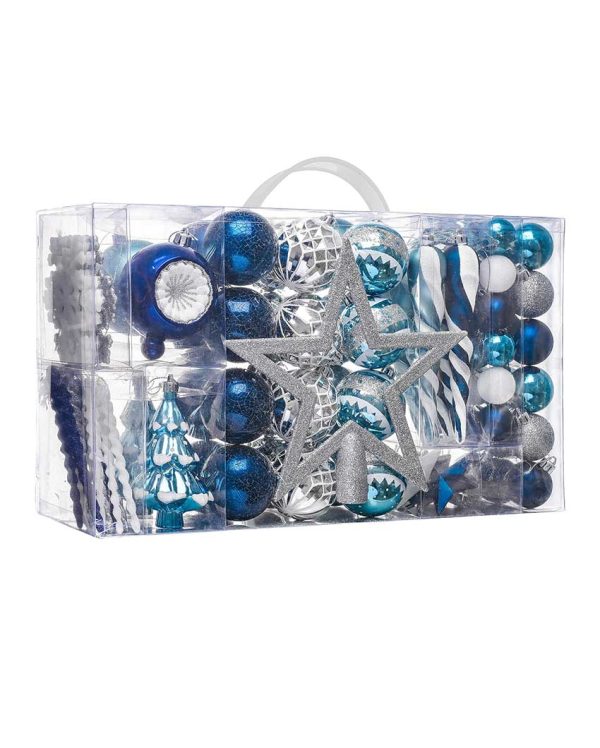 Classic Silver & Blue Christmas Balls Set | 20 x 15 x 10 inches Online Hot Sale