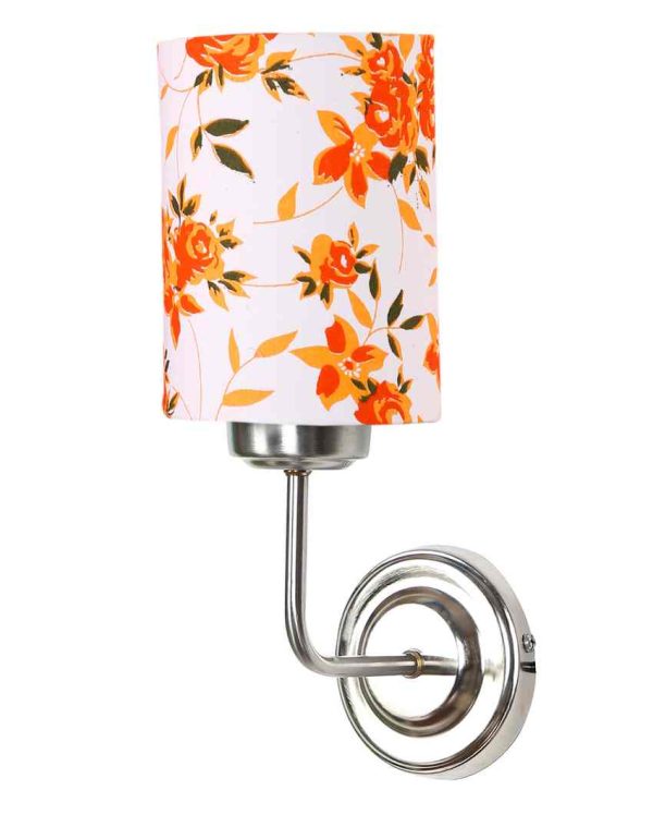 Elegant Cotton Shade Wall Mounted Lamp With Steel Base | 4 x 7 x 12 inches on Sale