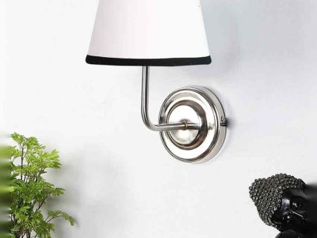 Contrast White & Black Cotton Wall Mounted Lamp With Steel Base | 7 x 6 x 10 inches Sale