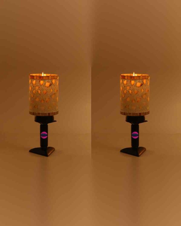 Alhelí Decorative Wooden Table Lamp with Glass Shade | 5 x 10 inches Online