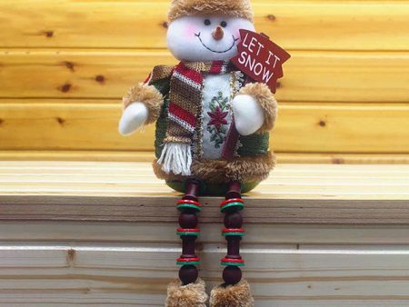 Cheerful Snowman Hanging Legs Table Decorative | 6 x 13 inches Cheap